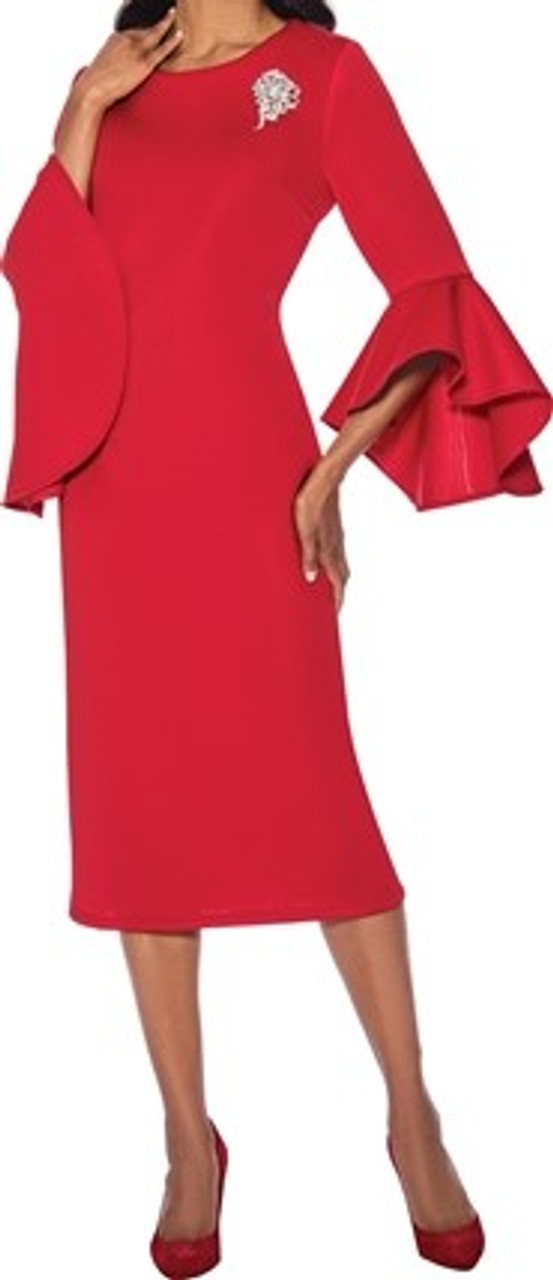 red sheath dress